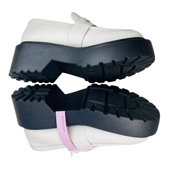 NWT Wild Fable Womens Penny Loafer Pumps Memory Foam Slip On Shoes White US 7 - Picture 8 of 11